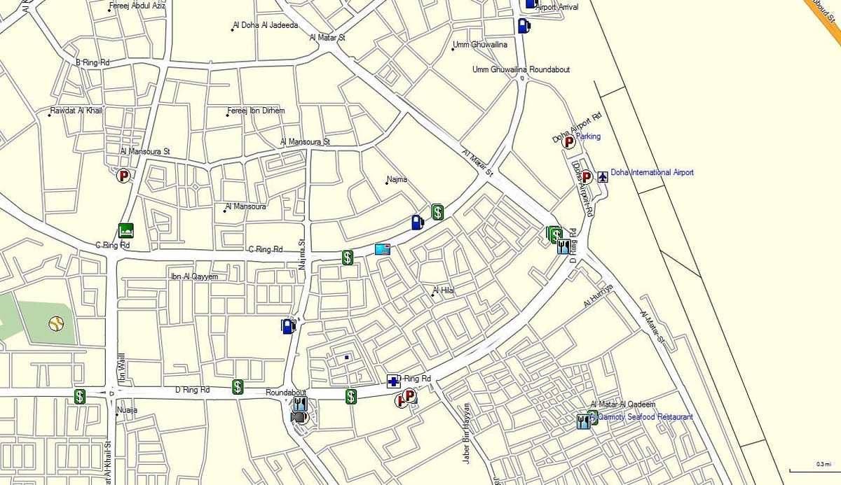 Mapa de doha, qatar, a l'aeroport