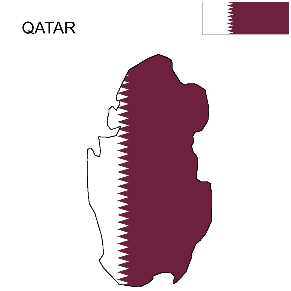 Mapa de qatar bandera
