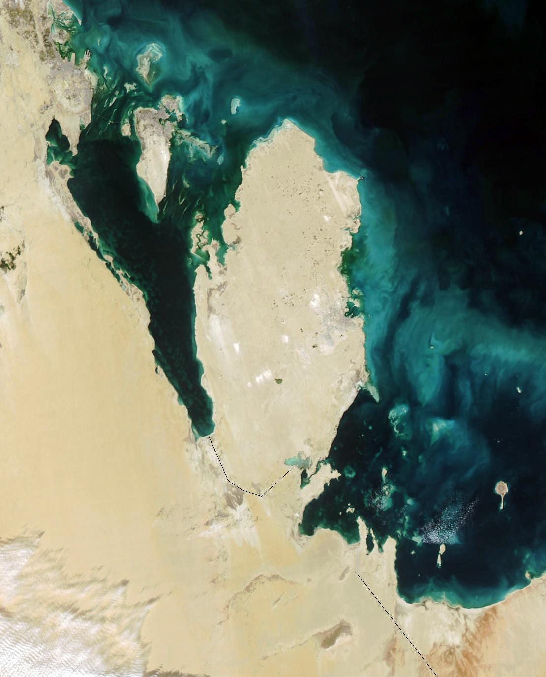 Mapa de qatar per satèl·lit 