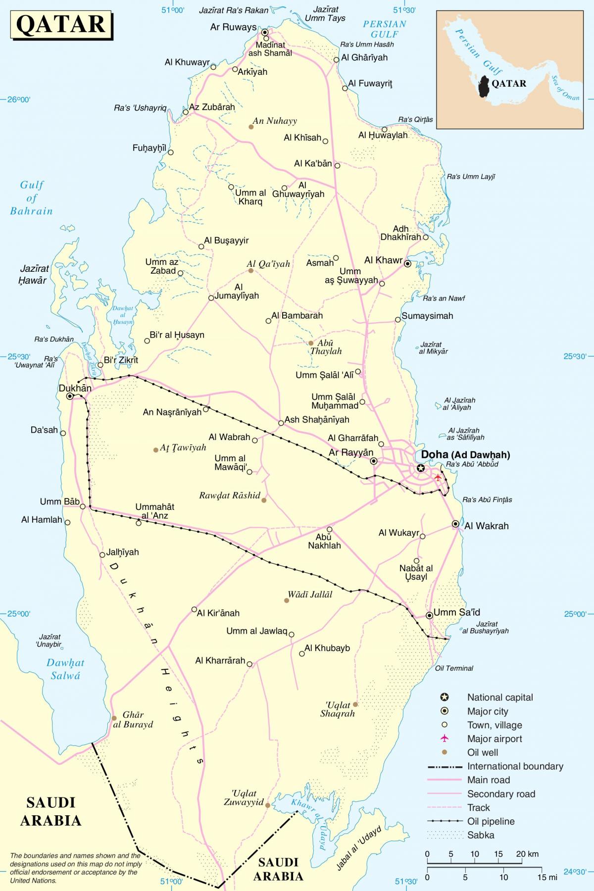 qatar carretera mapa de rutes