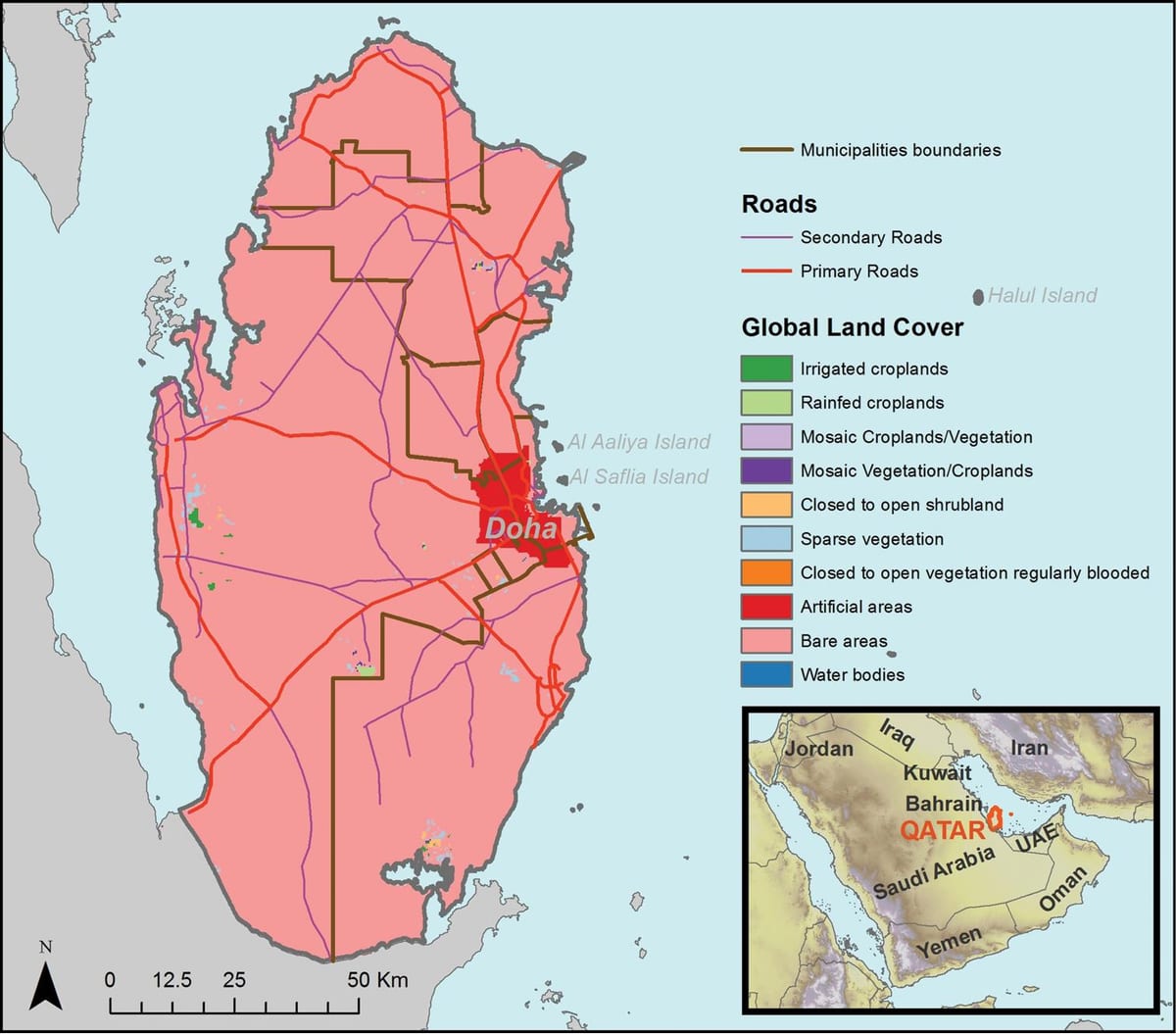 Mapa de qatar climàtic