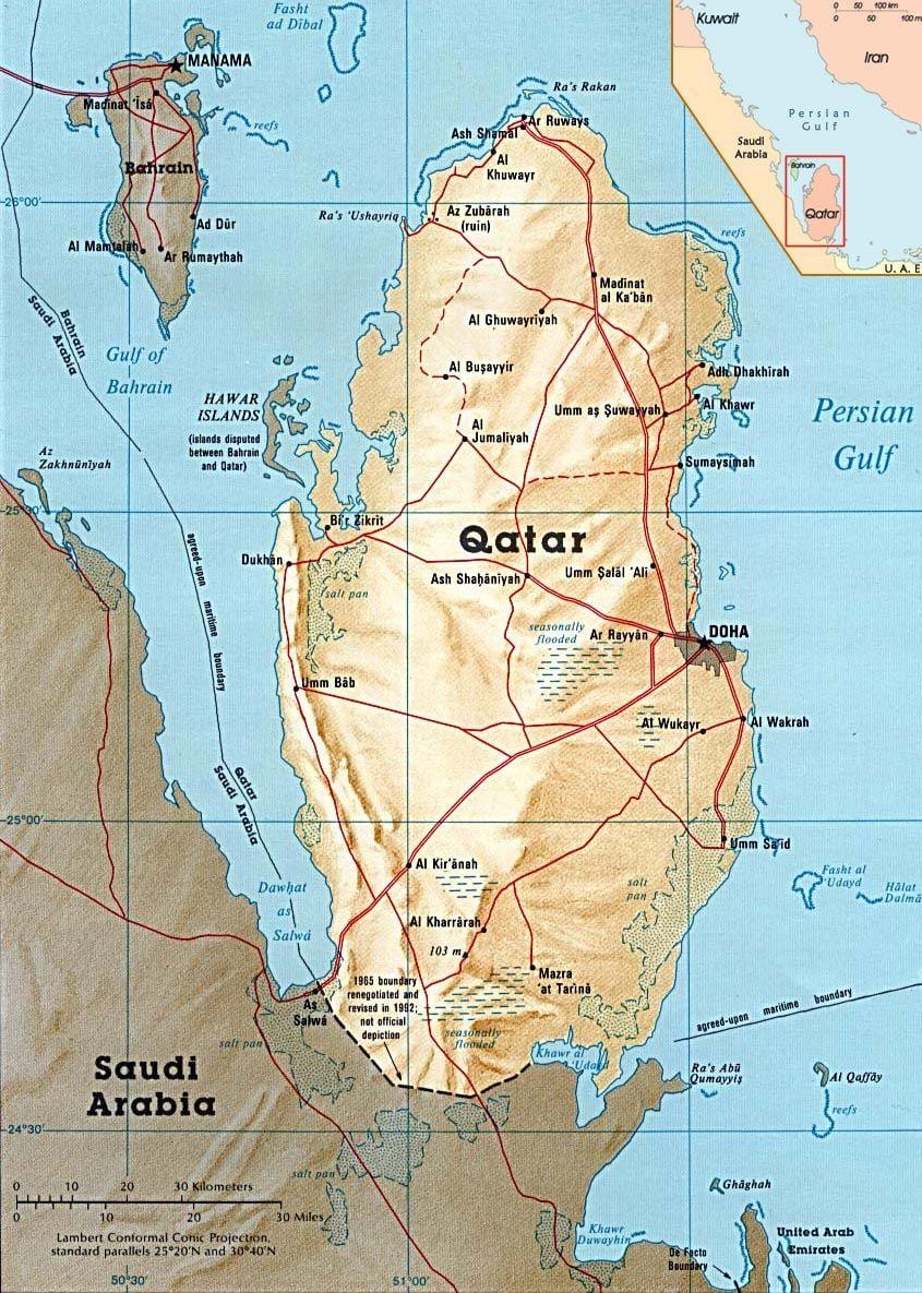 Mapa de qatar illes 