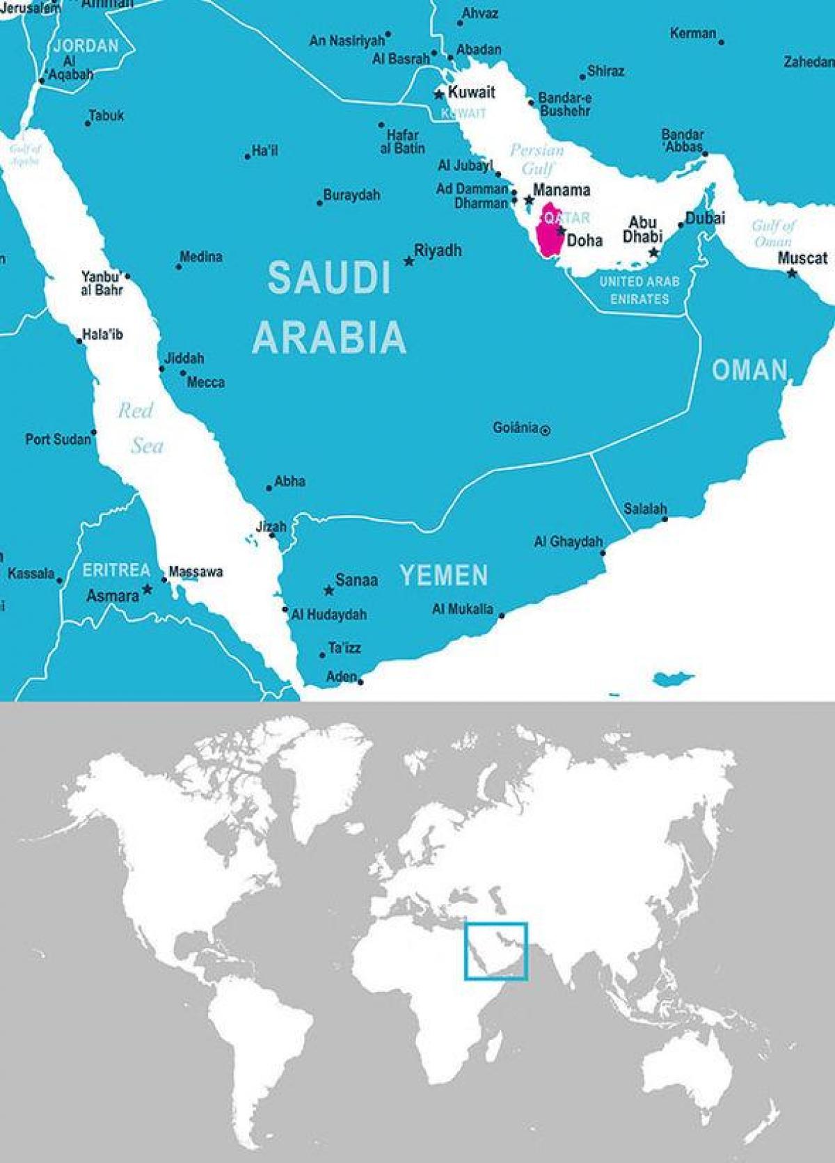 Mapa de qatar ubicació