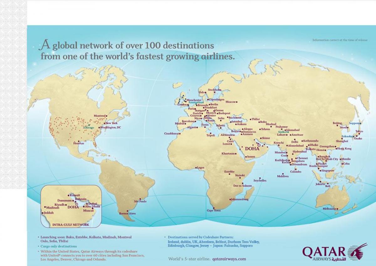 qatar vol mapa de rutes