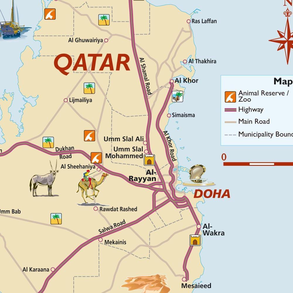 Mapa de qatar turística