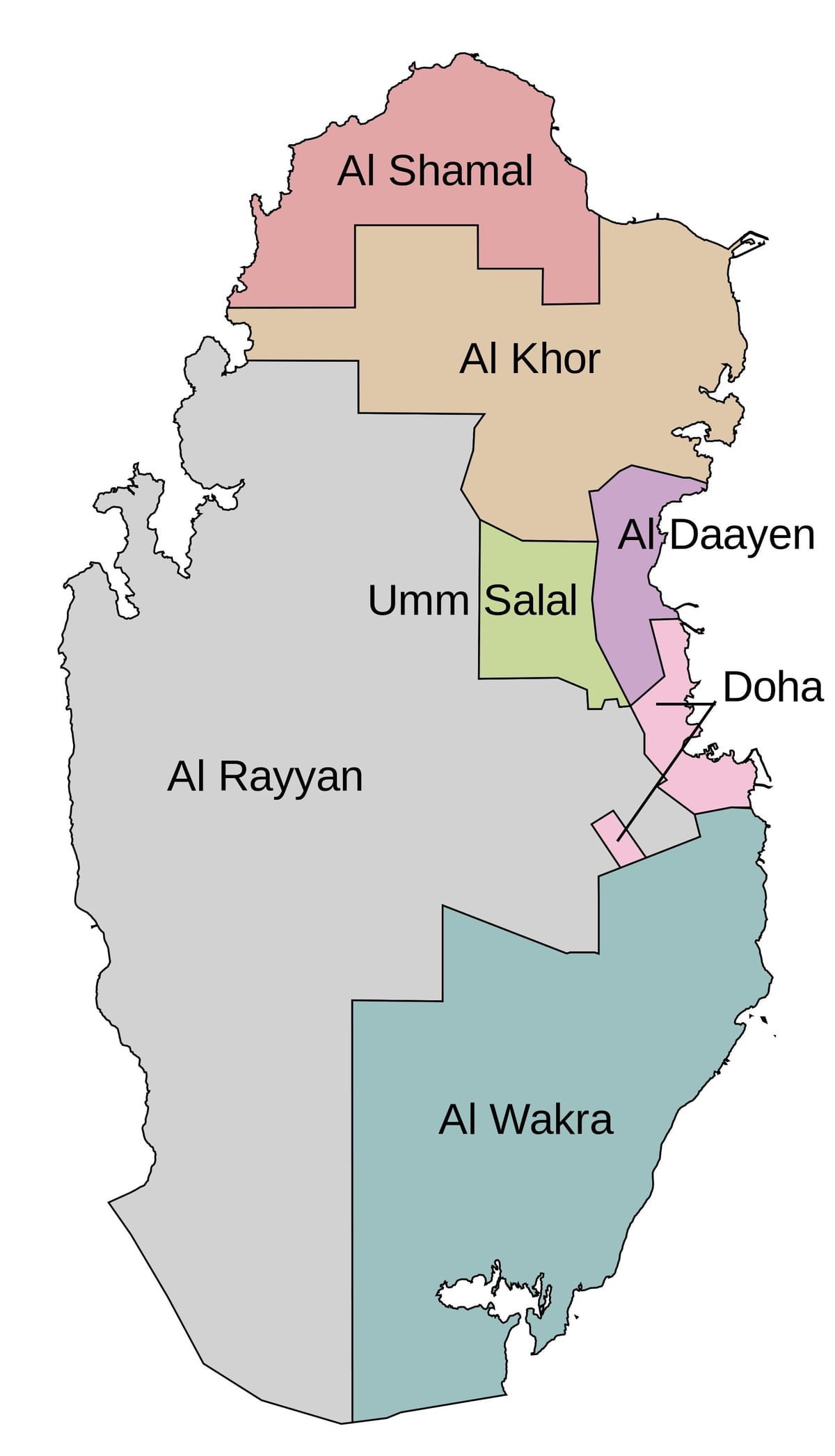 Mapa de qatar municipi 