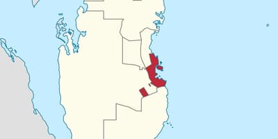 Mapa de doha, qatar ubicació al món