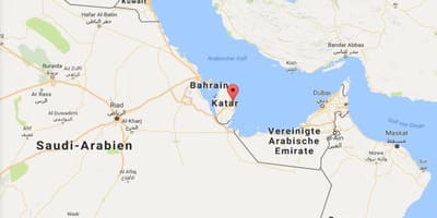 Mapa de doha, qatar, en el mapa del món