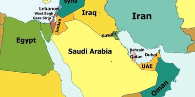 Mapa de qatar i països de l'entorn