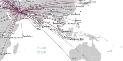 Qatar airlines mapa
