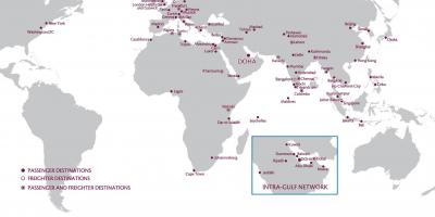 Qatar airways mapa de la xarxa