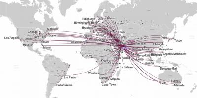 Mapa de ruta amb qatar airways