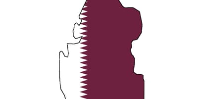 Mapa de qatar bandera