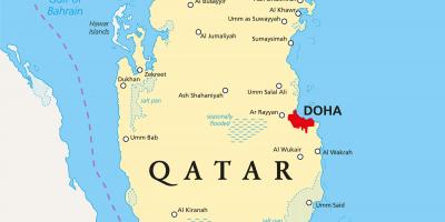 Qatar mapa amb les ciutats