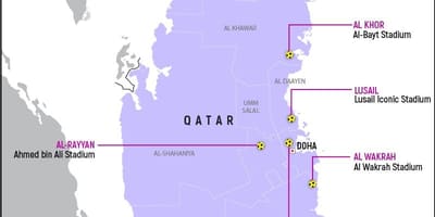 Mapa de qatar estadis de la copa del món 