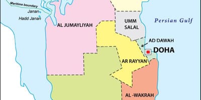 Mapa de qatar regió