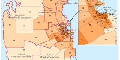 Mapa de qatar població